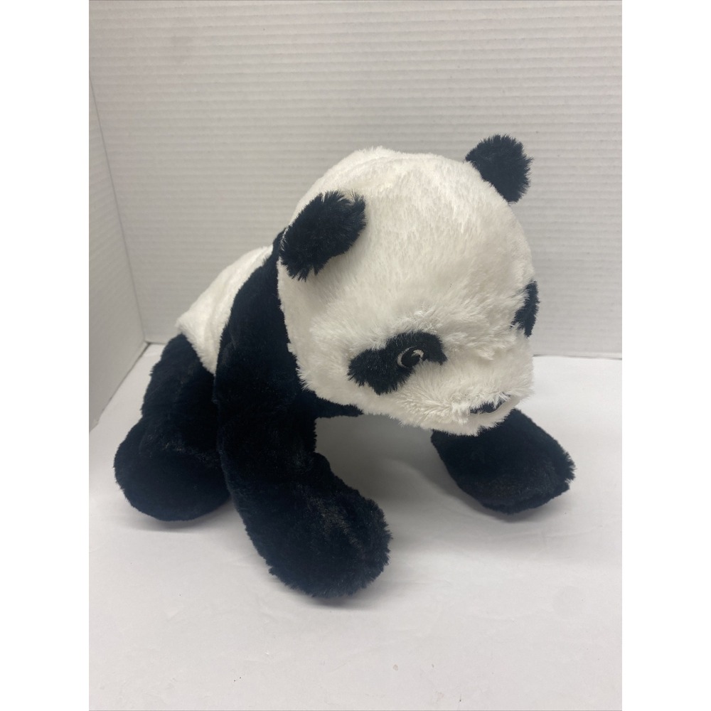 IKEA Plush Panda Bear 12" KRAMIG Stuffed Animal Embroidered Eyes Black White